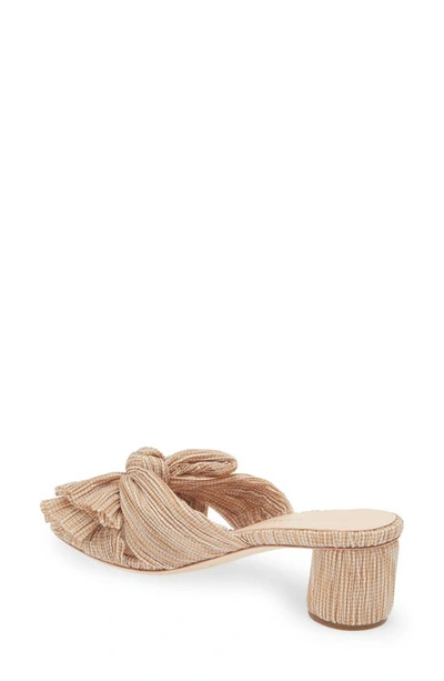 Shop Loeffler Randall Emilia Knot Slide Sandal In Tan/ Cream Gingham