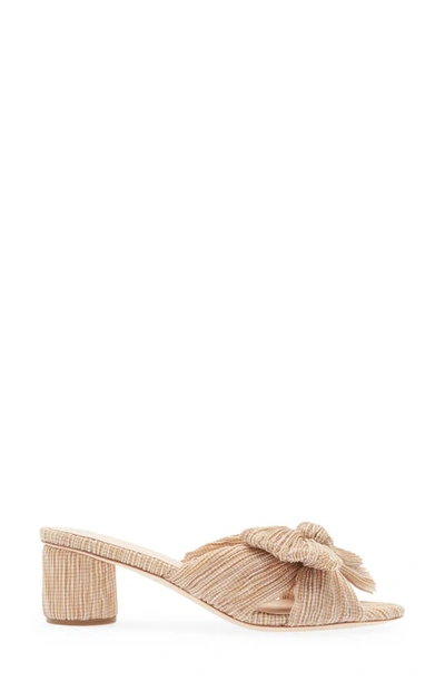 Shop Loeffler Randall Emilia Knot Slide Sandal In Tan/ Cream Gingham