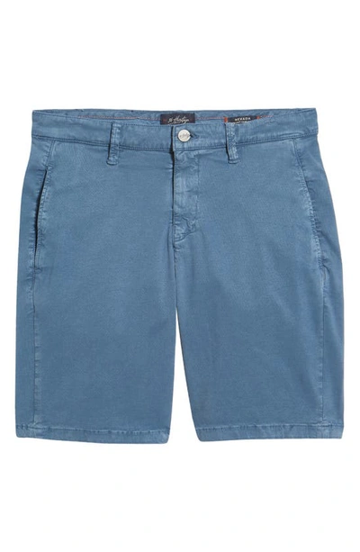 34 Heritage Nevada Flat Front Shorts In Ocean Soft Touch