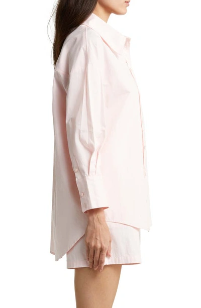 Shop Anine Bing Mika Cotton Button-up Shirt In Blush