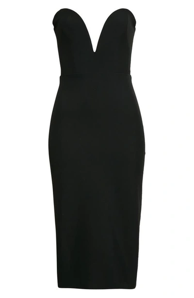 Shop Veronica Beard Colebrook Strapless Sheath Dress In Black