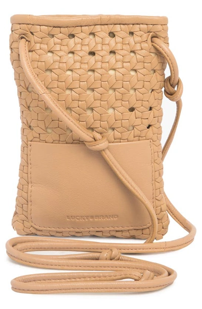 Shop Lucky Brand Zule Leather Crossbody Phone Pouch In Cortado Smooth Leather