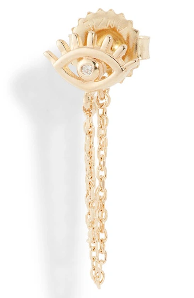 Anzie X Mel Soldera Evil Eye Lash Earrings In Gold/ Diamond