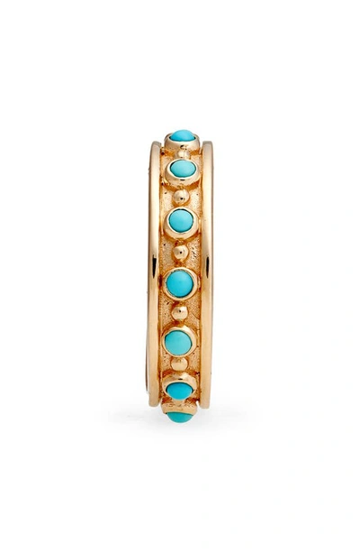 Anzie Dew Drops Marine Band Ring In Turquoise