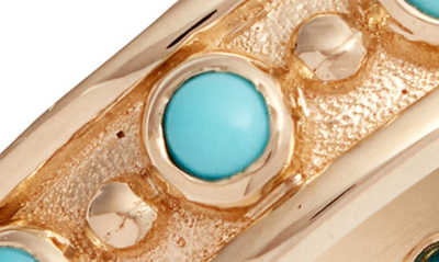 Shop Anzie Dew Drops Marine Band Ring In Turquoise