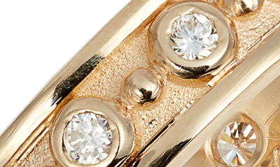 Shop Anzie Dew Drops Marine Band Ring In Gold/ Diamond
