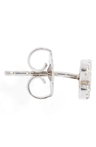 Shop Anzie Love Letter Single Pavé Butterfly Stud Earring In Silver/ White Sapphire