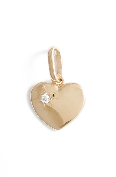 Shop Anzie Jac+jo Icon Heart Pendant Charm In Gold/ Diamond