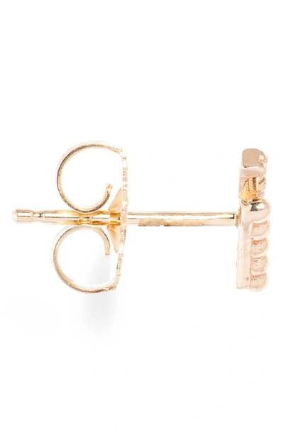 Shop Anzie Dew Drop Marine Deux Single Bar Stud Earring In Gold/ Diamond/ Left