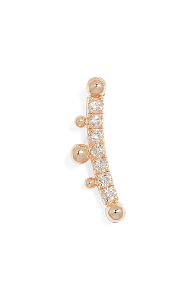 Shop Anzie Dew Drop Marine Single Diamond Ear Crawler In Gold/ Diamond/ Left