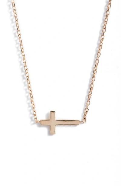Shop Anzie Love Letter Cross Pendant Necklace In Yellow Gold