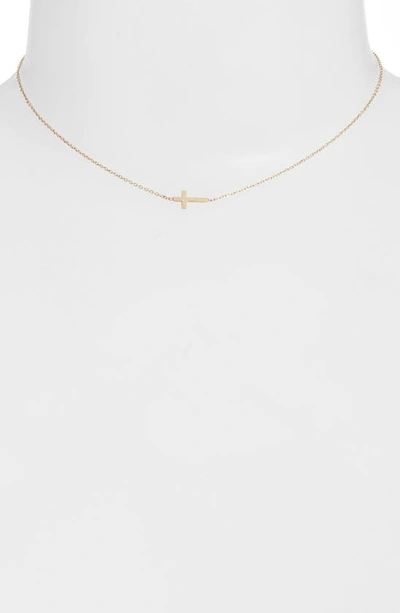 Shop Anzie Love Letter Cross Pendant Necklace In Yellow Gold