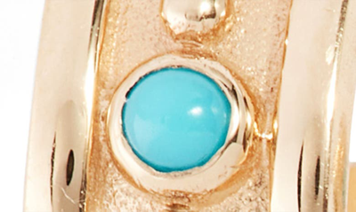 Shop Anzie Dew Drop Marine Huggie Hoop Earrings In Turquoise