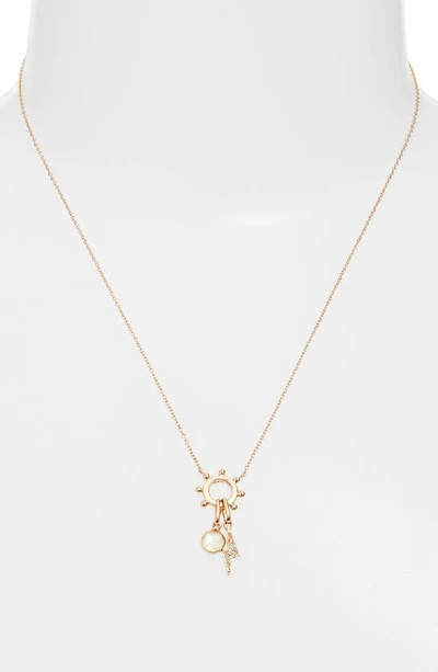 Shop Anzie Dew Drop Mini Charm Cluster Necklace In Moonstone