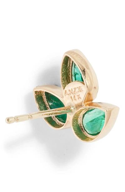 Shop Anzie Bouquet Fleur De Lis Stud Earrings In Emerald