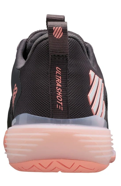 Shop K-swiss Ultrashot 3 Tennis Shoe In Asphalt/peach Amber/white