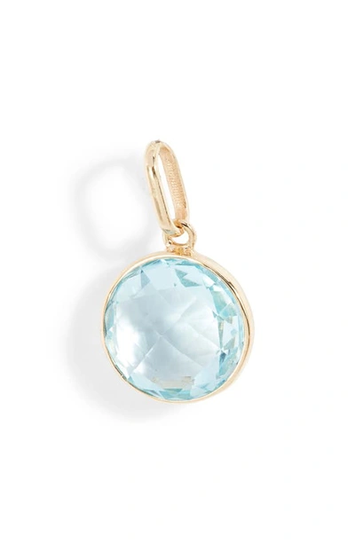 Anzie Classique Bezel Swiss Blue Topaz Charm In Swiss Blue Topaz