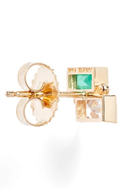 Shop Anzie Cléo Duo Stud Earrings In Emerald