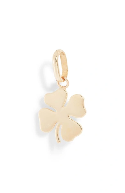 Shop Anzie Clover Pendant Charm In Yellow Gold
