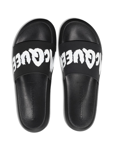 Shop Alexander Mcqueen Graffiti Rubber Slides