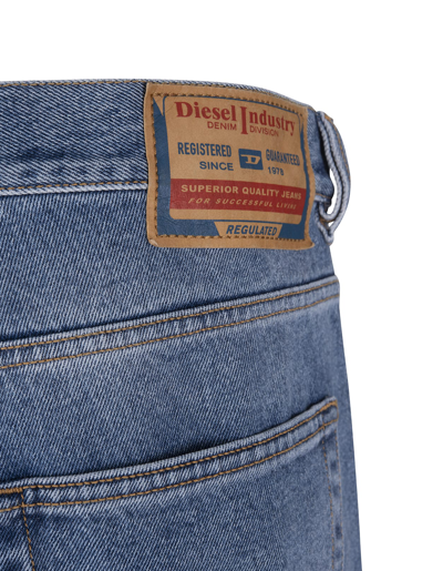 Shop Diesel Man - Medium Blue 2010 007b9 Straight Jeans In Blu Medio