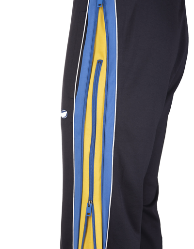 Shop Diesel Man Navy Blue Joggers With Contrast Side Stripes And Zip In Blu Navy