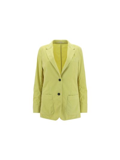 Shop Massimo Alba Women's  Yellow Cotton Blazer