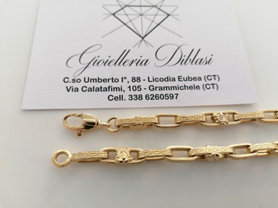 Pre-owned Gold Halskette Herren Damen 18 Karat 750% Massiv Kette Gelb Collier Italien