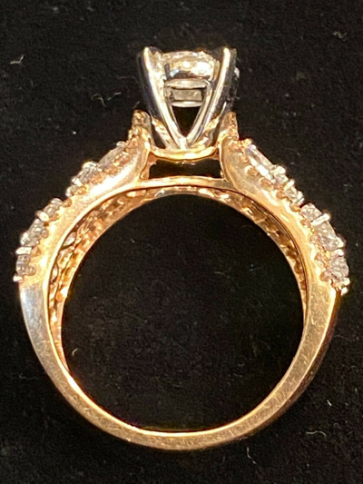 Pre-owned Jisha 2,08 Cts Birne Marquise Runde Prinzess Cut Diamanten Jahrestag Ring In 14k Gold