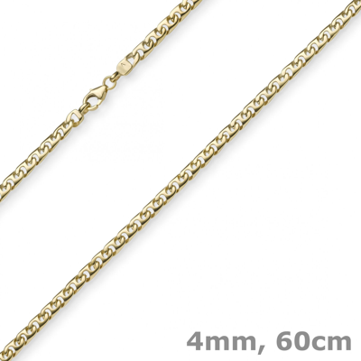 Pre-owned Schmuck-krone Phantasie 4,0 Mm Gg 60 Cm, Goldkette, Herren, Gold