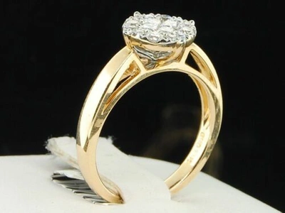 Pre-owned Jfl Diamonds & Timepieces Diamant Verlobungsring 14k Gelbgold Prinzessin & Rund Schliff 1/2 Karat