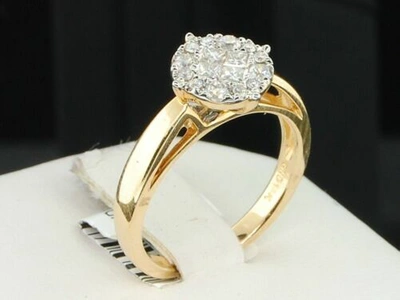 Pre-owned Jfl Diamonds & Timepieces Diamant Verlobungsring 14k Gelbgold Prinzessin & Rund Schliff 1/2 Karat