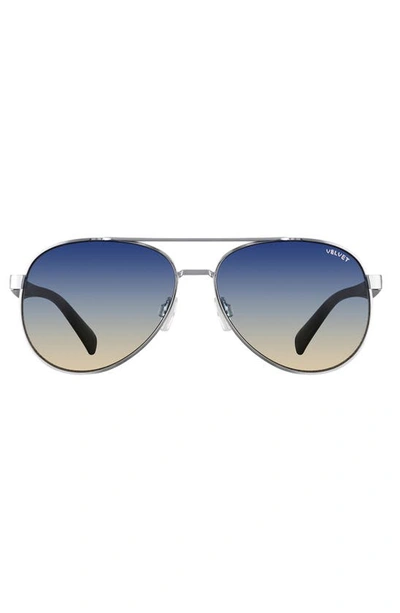 Shop Velvet Eyewear Bonnie 52mm Gradient Aviator Sunglasses In Silver/gradient