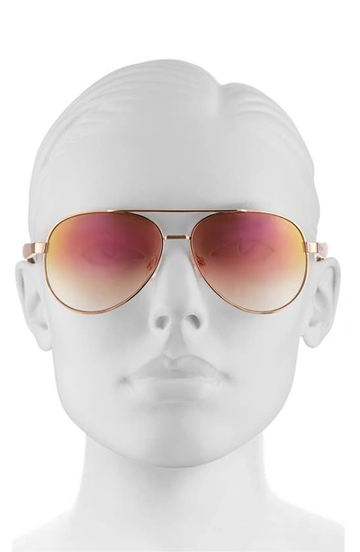 Shop Velvet Eyewear Bonnie 52mm Gradient Aviator Sunglasses In Gold/pink