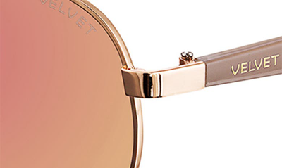 Shop Velvet Eyewear Bonnie 52mm Gradient Aviator Sunglasses In Gold/pink