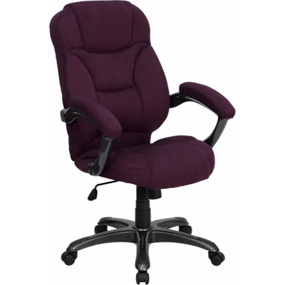 Shop Offex High Back Grape Microfiber Contemporary Executive Swivel Ergonomic Office Chair With Arms