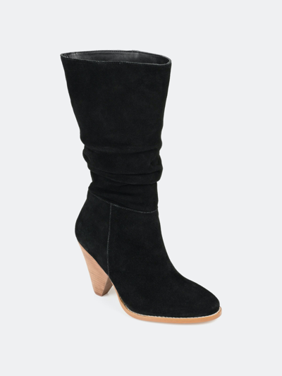 Shop Journee Signature Women's Genuine Leather Tru Comfort Foam Syrinn Boot In Black