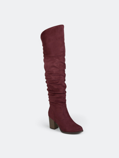 Shop Journee Collection Women's Wide Calf Kaison Boot In Red