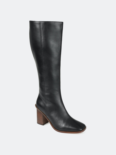 Shop Journee Signature Women's Genuine Leather Tru Comfort Foam Wide Calf Tamori Boot In Black