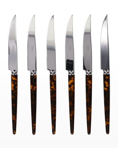 CAPDECO TANG 6-PIECE STEAK KNIVES, TORTOISE 