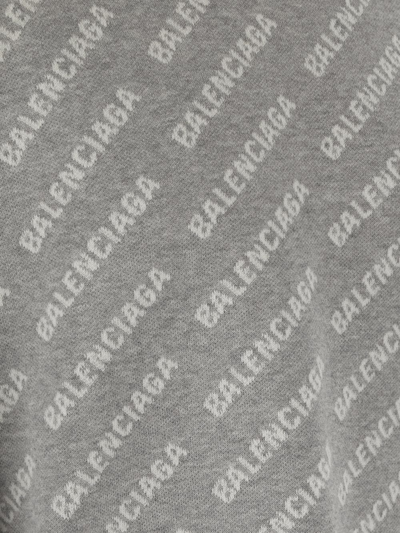 Shop Balenciaga Turtleneck With Trama Logo In Grey