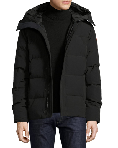 Shop Canada Goose Macmillan Hooded Parka Coat In Black