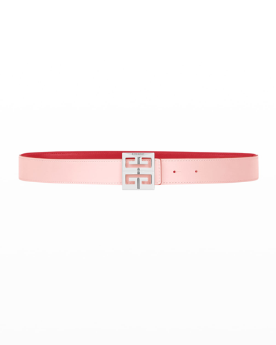 Shop Givenchy 4g Monogram Reversible Buckle Belt In 681 Light Pink