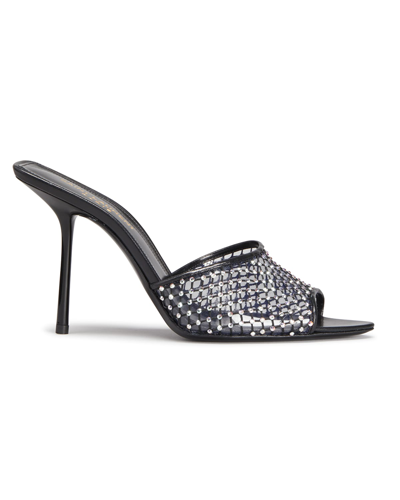 Shop Saint Laurent Luz Mule Sandals In Nero Crystal Abne