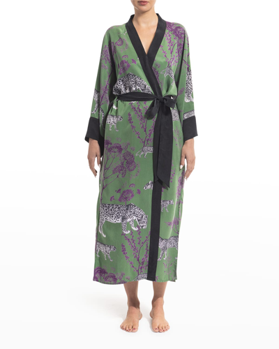 Shop Niluu Long Vegan Silk Robe In Lennon