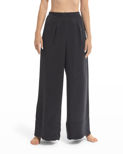 Shop Niluu Harper Wide-leg Pants In Black