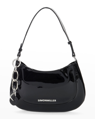 Shop Simon Miller Sasi Patent Faux-leather Shoulder Bag In Black