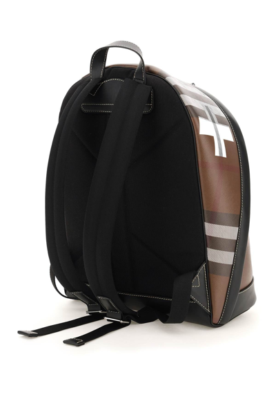 Shop Burberry Geometric Check Coated Canvas Backpack In Mixed Colours