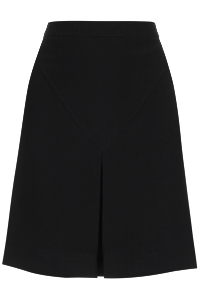 Shop Burberry Viscose-cady Mini Skirt In Black