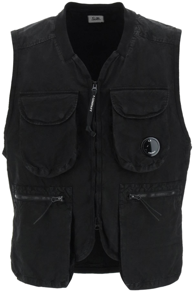 Shop C.p. Company Cp Company Ba-tic Vest In Black